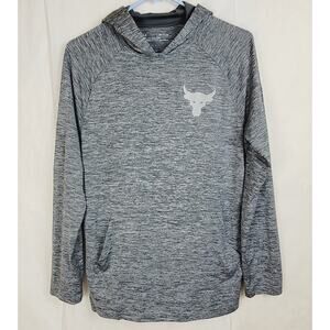 Under Armour Project Rock Heat Gear grey pullover performance hoodie Size Small